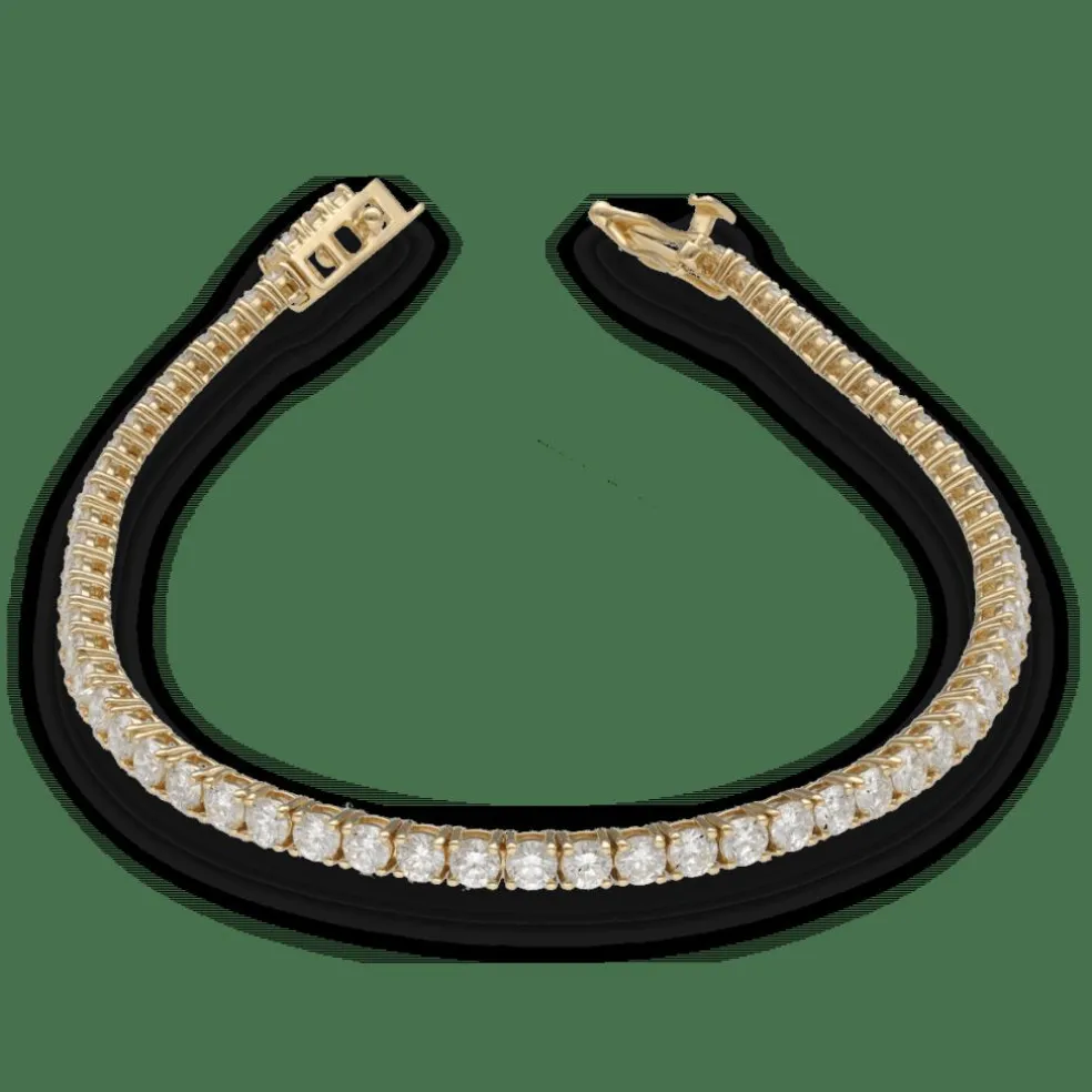 Bracelet ligne en or jaune avec diamants