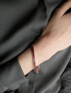 Bracelet Ligne en or jaune et rubis naturels