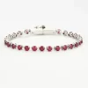 Bracelet ligne or blanc et rubis