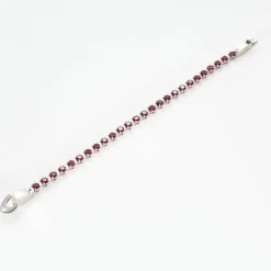 Bracelet ligne or blanc et rubis