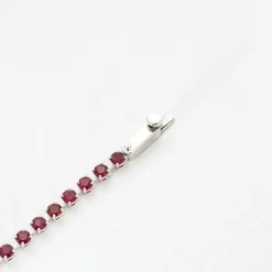 Bracelet ligne or blanc et rubis