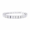 Bracelet ligne or blanc, platine, diamants.