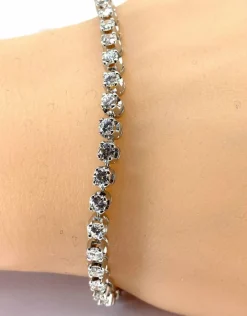 Bracelet ligne or blanc serti de 41 diamants 4,10 carats