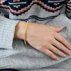 Bracelet Ligne or jaune et diamants jaunes