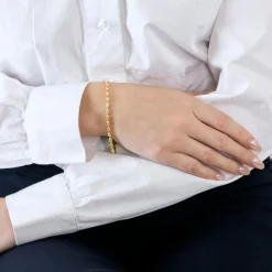 Bracelet Ligne or jaune et diamants jaunes