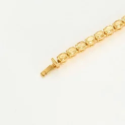 Bracelet Ligne or jaune et diamants jaunes