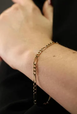 Bracelet Maille alternée Or jaune