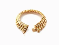Bracelet maille américaine or jaune