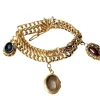 Bracelet maille américaine or jaune et breloques