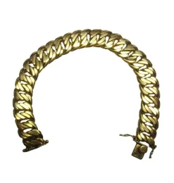 Bracelet maille américaine pleine en or jaune