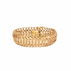 Bracelet maille américaine, or rose