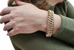 Bracelet maille américaine or jaune