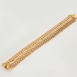 Bracelet maille américaine, or rose