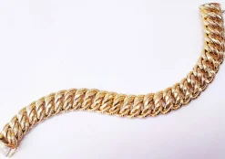 Bracelet maille américaine or jaune