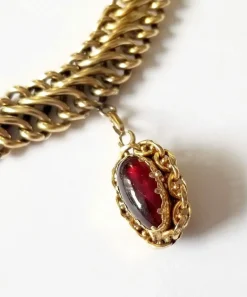 Bracelet maille américaine or jaune et breloques