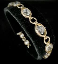 Bracelet maille ancienne, 13 diamants de 0,60 carat chacun