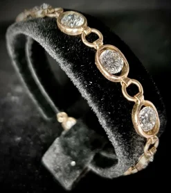 Bracelet maille ancienne, 13 diamants de 0,60 carat chacun