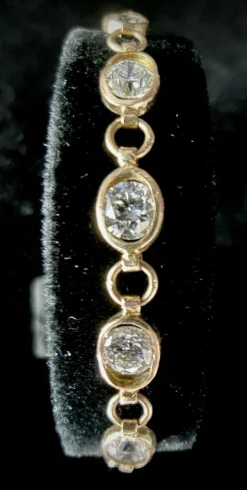 Bracelet maille ancienne, 13 diamants de 0,60 carat chacun