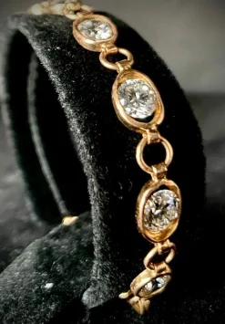 Bracelet maille ancienne, 13 diamants de 0,60 carat chacun