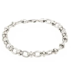 Bracelet Maille fantaisie Or blanc