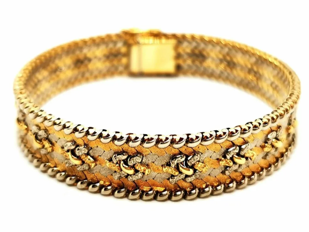 Bracelet Maille fantaisie Or jaune, Or blanc, Or rose