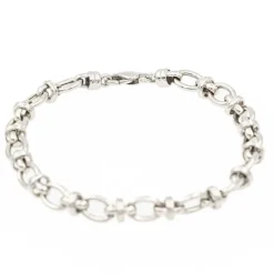 Bracelet Maille fantaisie Or blanc