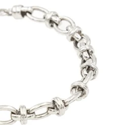 Bracelet Maille fantaisie Or blanc