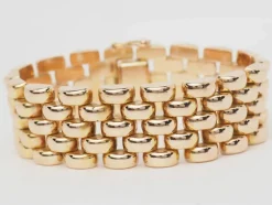 Bracelet maille grain de riz en or rose