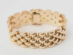 Bracelet maille grain de riz en or rose