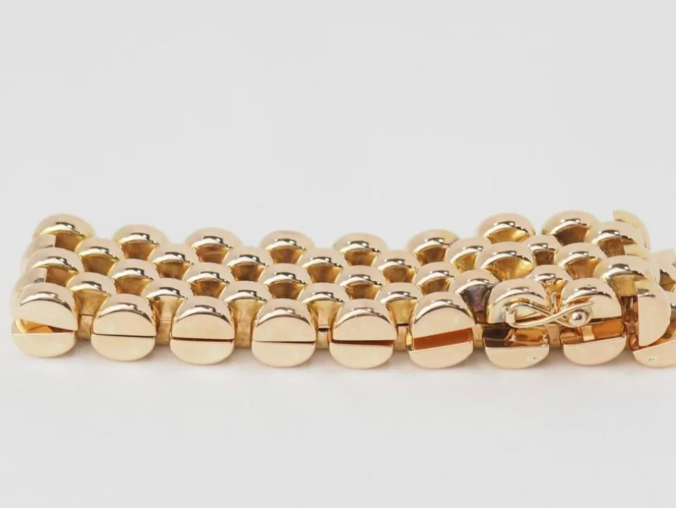 Bracelet maille grain de riz en or rose