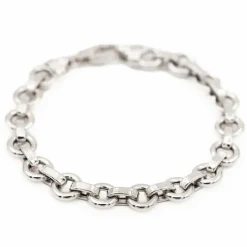 Bracelet Maille jaseron Or blanc