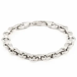 Bracelet Maille jaseron Or blanc