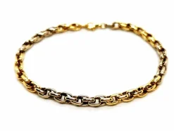 Bracelet Maille ovale Or jaune, Or blanc