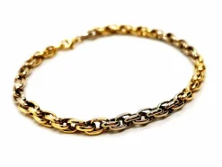 Bracelet Maille ovale Or jaune, Or blanc