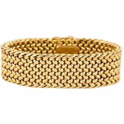 Bracelet maille tressée en or jaune