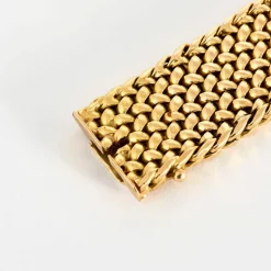 Bracelet maille tressée en or jaune