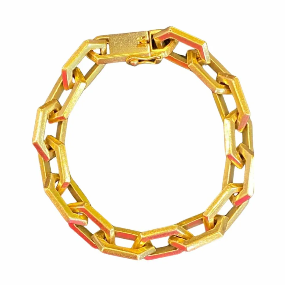 Bracelet mailles losanges en or jaune