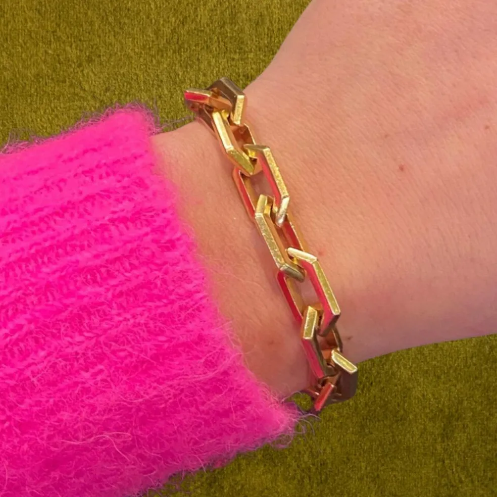 Bracelet mailles losanges en or jaune