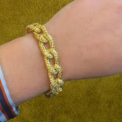 Bracelet mailles souples torsadées en or jaune
