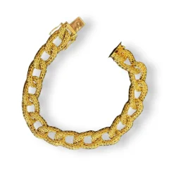 Bracelet mailles souples torsadées en or jaune