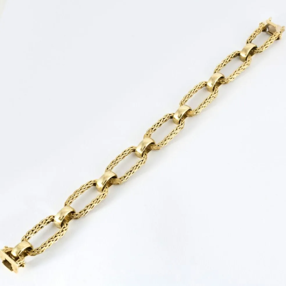 Bracelet maillons mats et polis or jaune