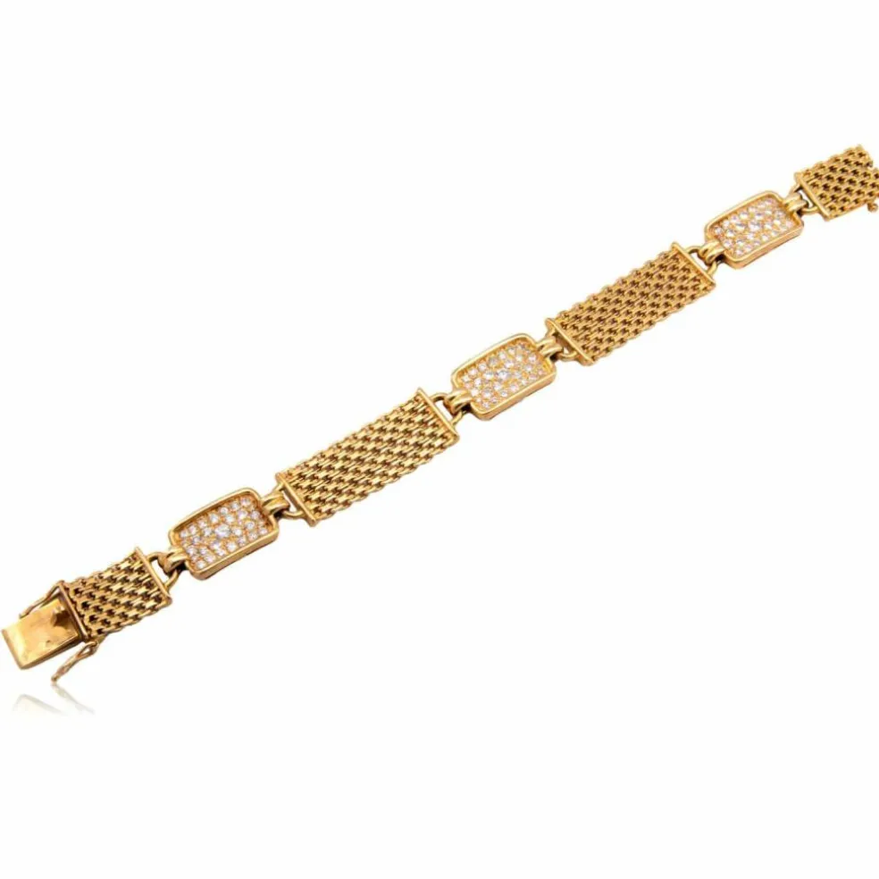 Bracelet maillons pavés diamants