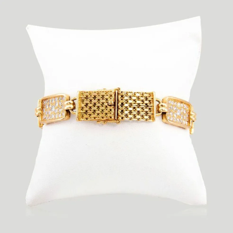 Bracelet maillons pavés diamants