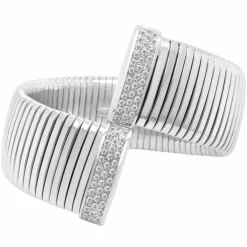 Bracelet manchette Carloro Perrota en or et diamants gris