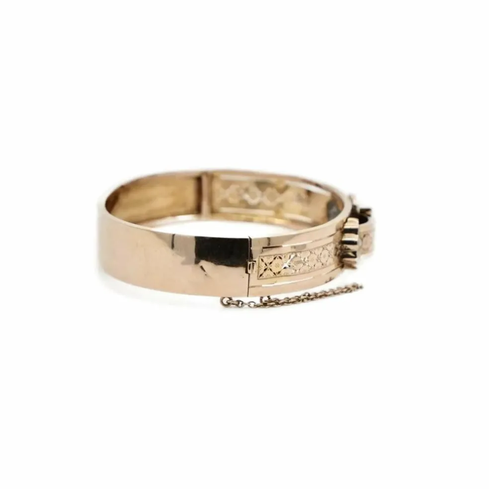 Bracelet Manchette Ceinture Or rose et Perles