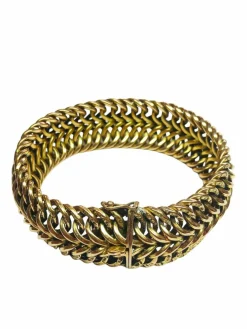 Bracelet manchette en or jaune 18 carats