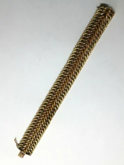 Bracelet manchette en or jaune 18 carats
