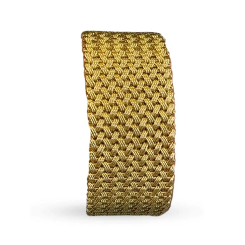 Bracelet Manchette mailles tressées en or jaune 18 carats