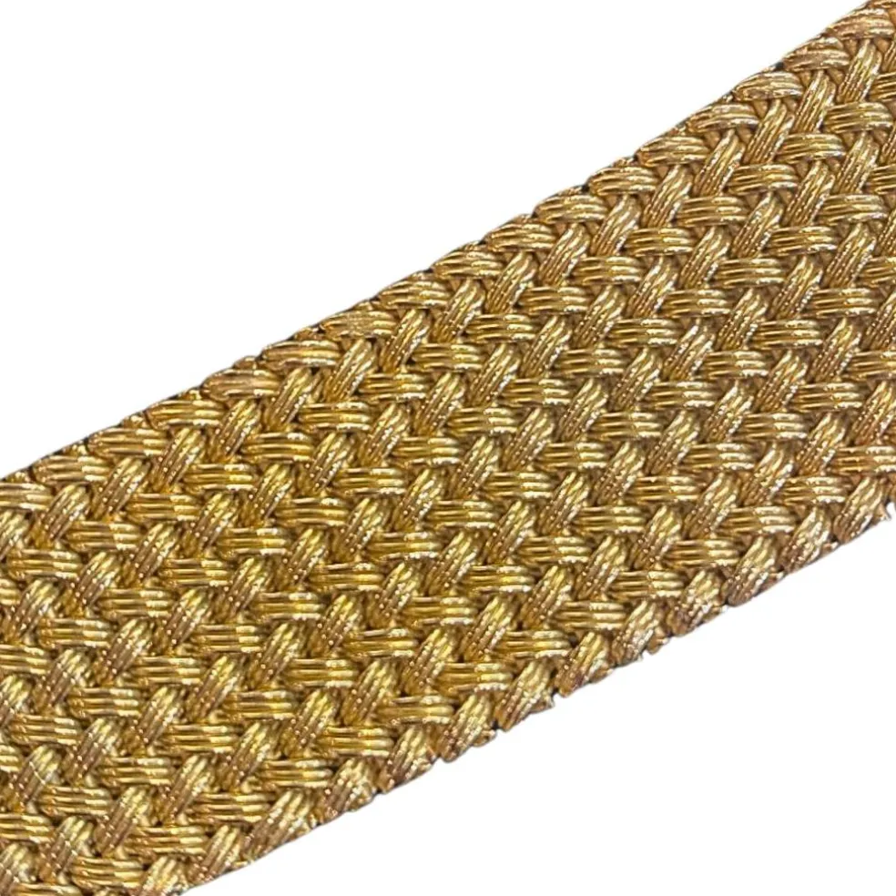 Bracelet Manchette mailles tressées en or jaune 18 carats