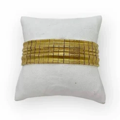 Bracelet manchette or blanc